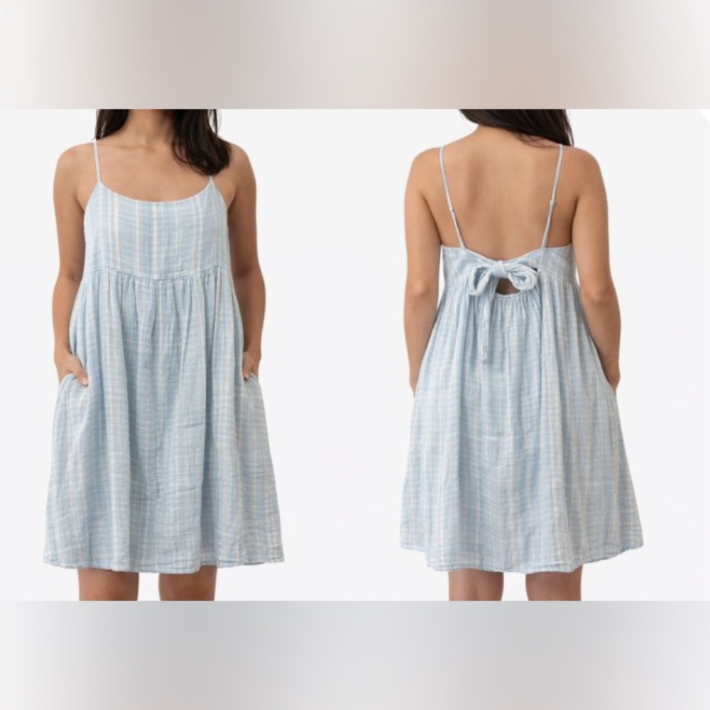 American Eagle Outfitters Sky Blue Striped Mini Dress